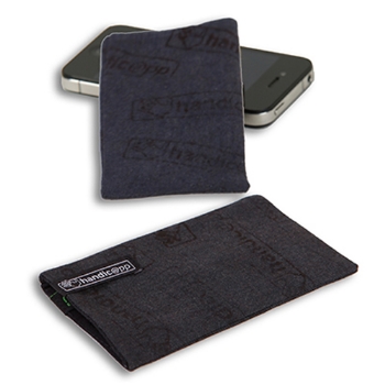 
handicapp Handy-Tasche für iPhone4 in schwarz mit Stempelung

