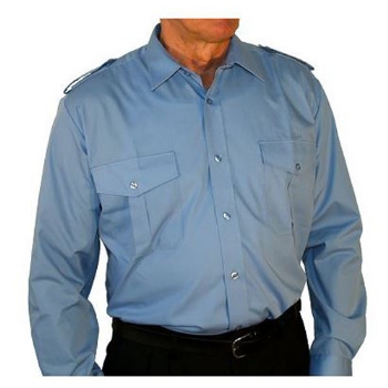 Diensthemd Blau 1/1 Arm, mit Tunnel und Klappe

