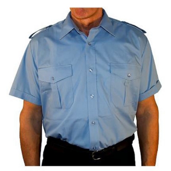 Diensthemd Blau 1/2 Arm, mit Tunnel und Klappe

