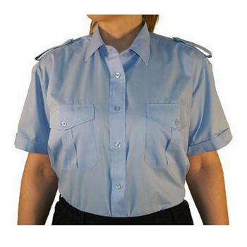 Damenbluse Blau, 1/2 Arm, mit Tunnel und Klappe
