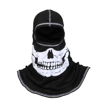 
Flammschutzhaube Black hood with white skull