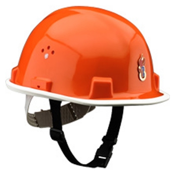 
Jugend-Feuerwehrhelm aus PE, Orange mit Textil-Kinnriemen
