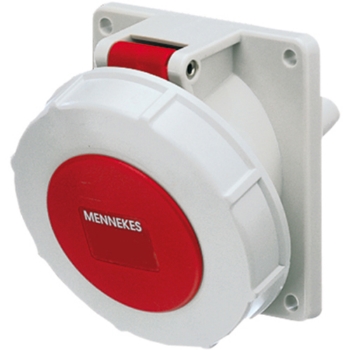 CEE-Anbausteckdose, 20 Grad geneigt, 400V / 16 A, Schraubklemmen, rot, IP67