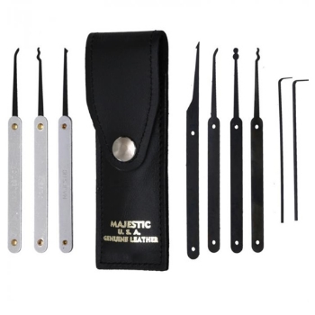 
Pick-Set, zerstörungsfrei, 9-teilig
Pick-Set zum manuellen, zerstörungsfreinen Öffnen von Schließzylindern