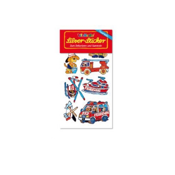Silver Sticker Feuerwehr Benny Brandmeister
Selbstklebende Motive aus Papier, mit Glitzerkonturen, fertig ausgestanzt, leicht haftend, jederzeit wieder entfernbar. 
Die Silver-Sticker sind auch für das Stickeralben geeignet.