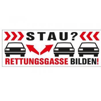 PVC-Aufkleber- Stau? Rettungsgasse bilden!

