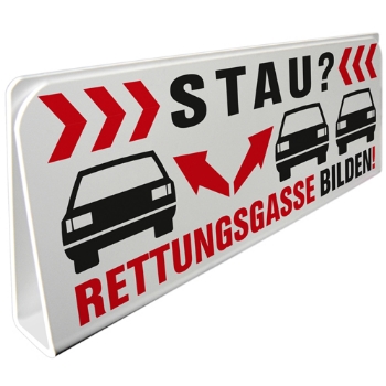 Klemmschild fürs Auto STAU? Rettungsgasse bilden!

