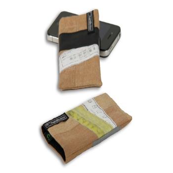 
handicapp Handy-Tasche für iPhone4 in beige mit Applikationen
