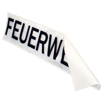 Klettschild, retroreflekt., für Faltsignal 70/90 cm, "Feuerwehr"