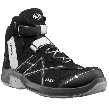 HAIX CONNEXIS Safety GTX S3 mid black-silver 
S3-CONNEXIS-Stiefel mit besonders rutschhemmender Sohle
