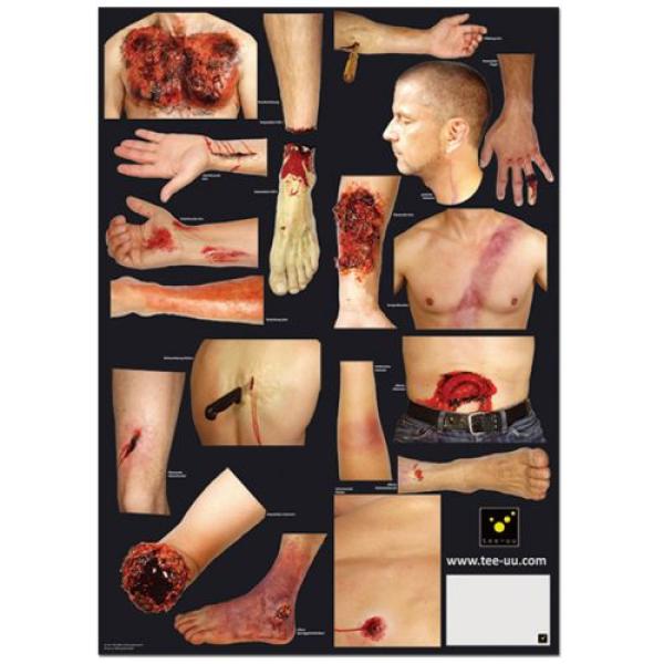 VERLETZUNGSMUSTER-Set 36tlg. für Übungspuppe