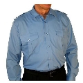 Diensthemd Blau 1/1 Arm, mit Tunnel und Klappe

