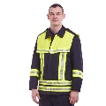 
Schutzanzug-Jacke (HuPF Teil 3), Jacke mit Warn- und Reflexstreifen, Jacke Safety Ausführung Rheinland-Pfalz