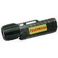 
Helmlampe UK 3AA-CPO ES, schwarz, frontschalter, m. Bat., nachl. Streifen und "FEUERWEHR" 
