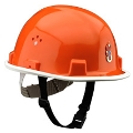 
Jugend-Feuerwehrhelm aus PE, Orange mit Leder-Kinnriemen
