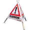 
Faltsignal, 90 cm, weiß/Tagesleuchtf.,
mit Aufdruck "Feuerwehr-Ölunfall-Unfall"
